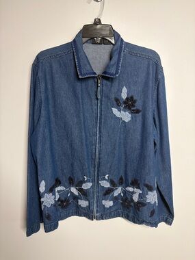 Erica Appliquéd Denim Jacket XL Vintage